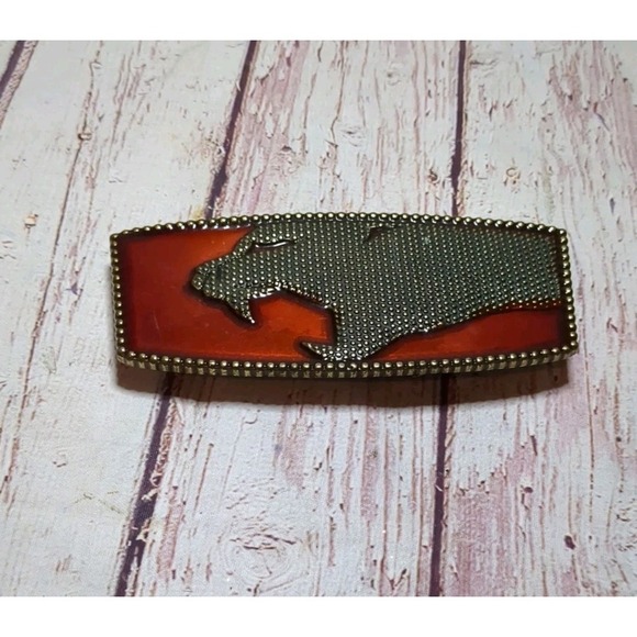 The Unbranded Brand Accessories - Vintage Enamel & Brass‎ Cougar Belt Buckle